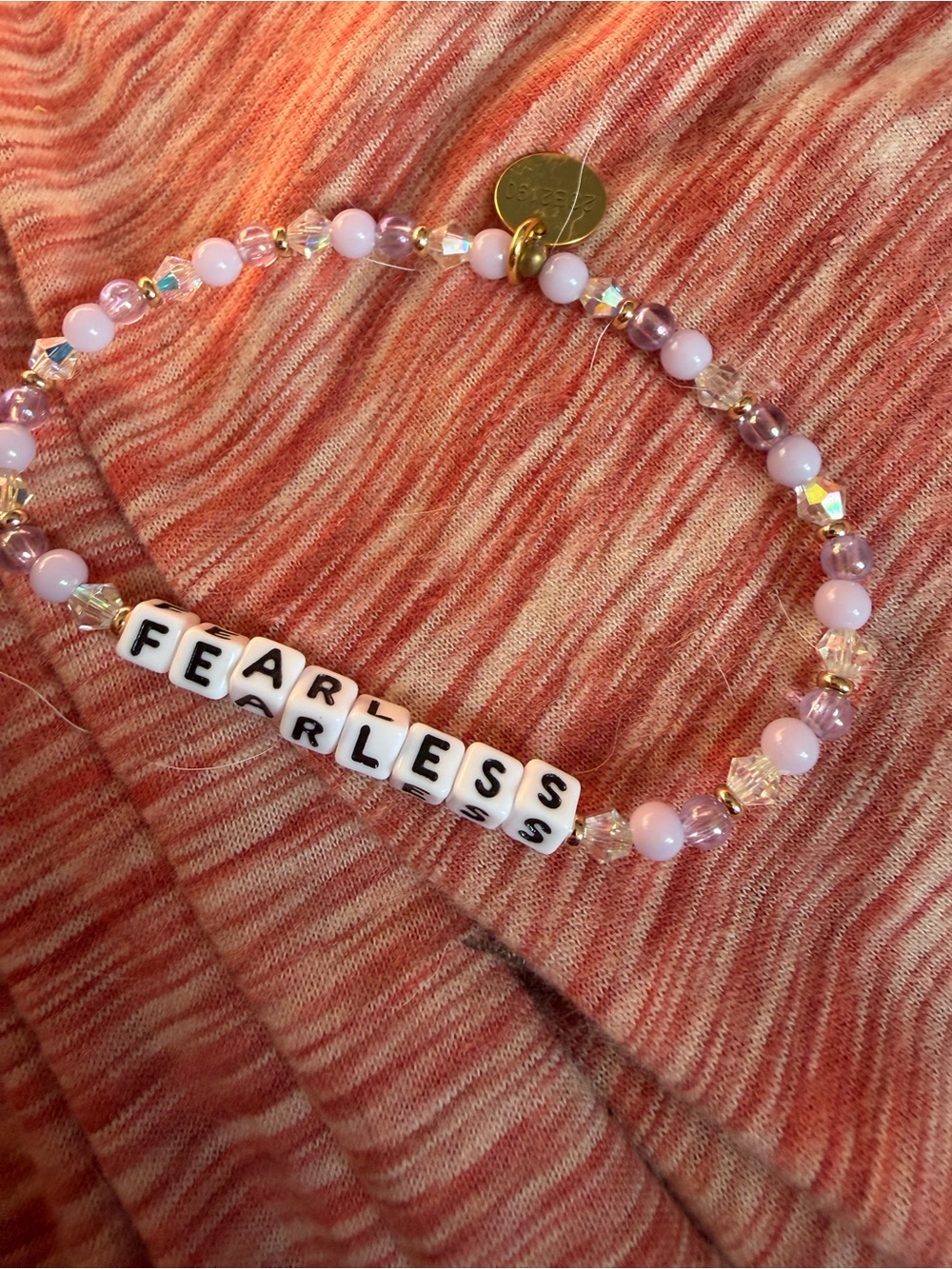 FEARLESS Pink Beaded Bracelet